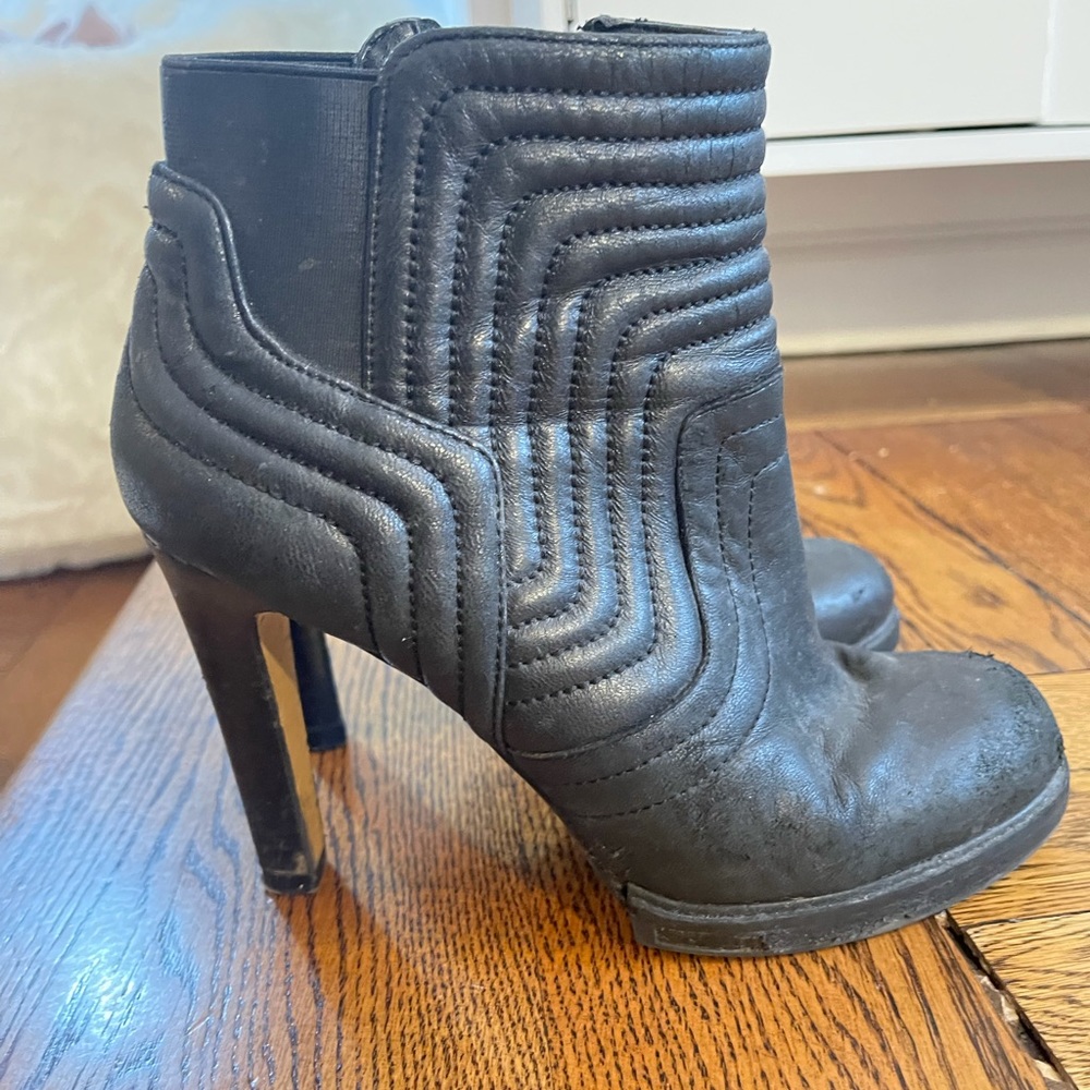 French Connection Designer Black Heeled Booties